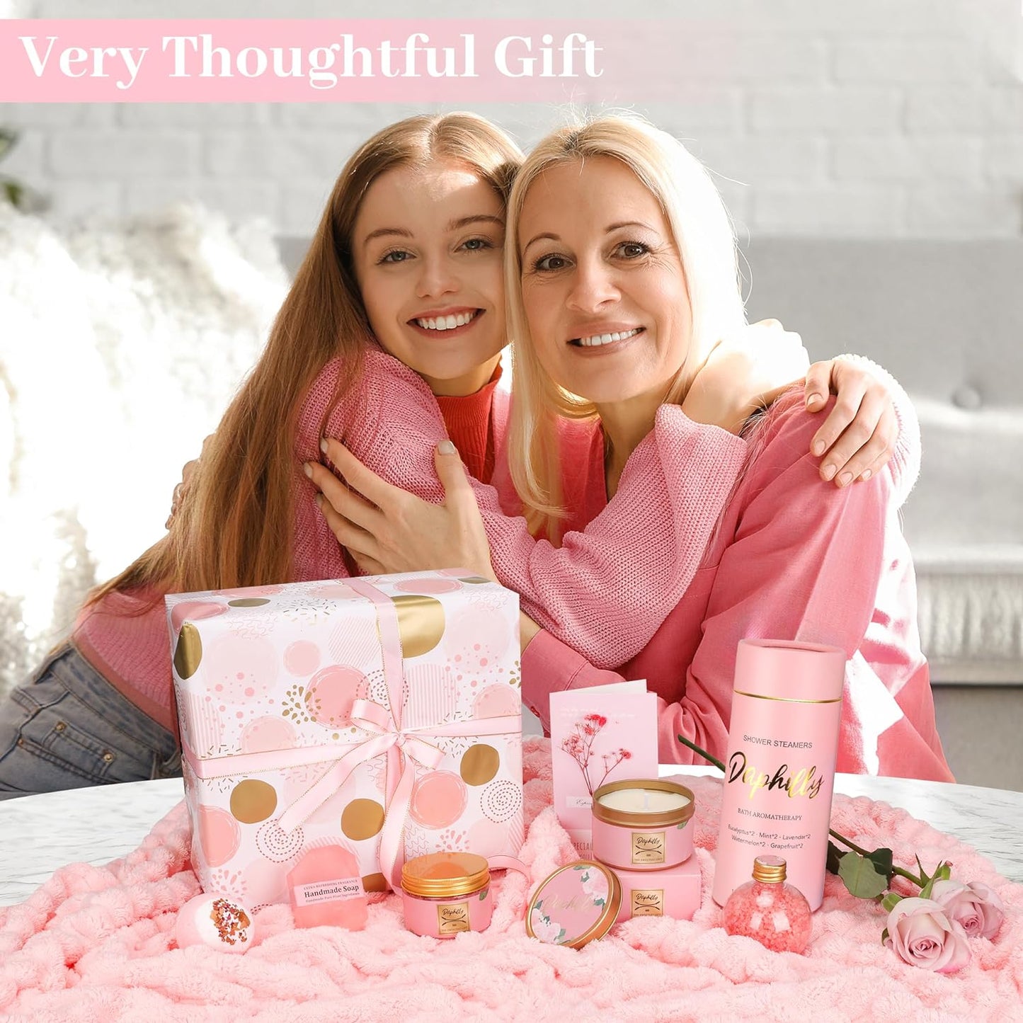 Birthday Gifts for Women,Rose Relaxing SPA Gift Baskets,Self Care Gifts Kits Get Well Soon Gift Baskets, Christmas Gifts Same Day Spa Gift Spa Day Kit for Women,Mom, Wife, Sister,Girlfriend,Her