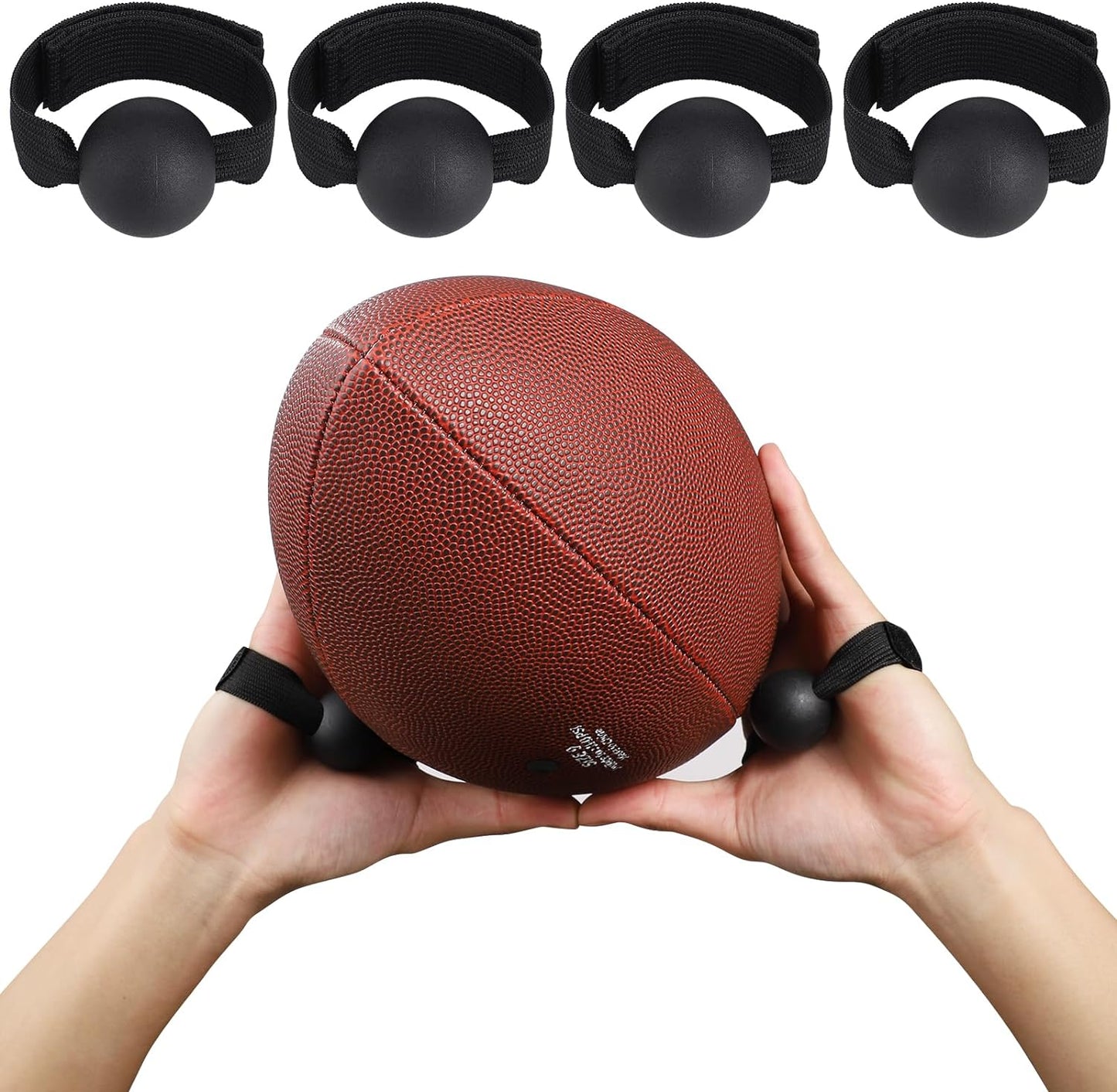 4PCS American Football Catching Trainer Band, Non-Slip Rugby Football Receiving Training Aid, Football Receiving Training, Volleyball Catching Training Hand Strap Practice Fingertip