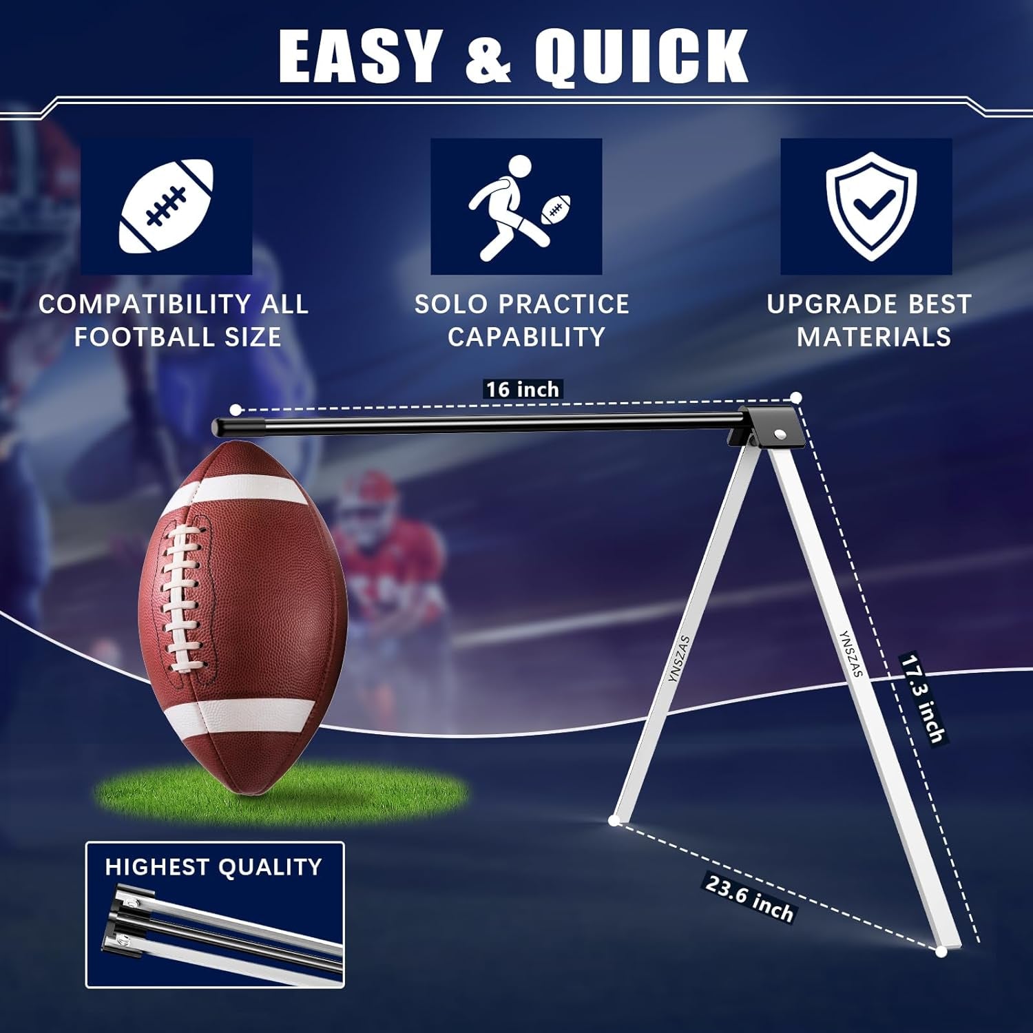 𝙉𝙀𝙒 Football Kicking Tee, Portable Field Goal Kicking Holder Stand, Kickoff Tee Compatible with All Football Sizes, Football Training Practice Equipment for Adult & Youth