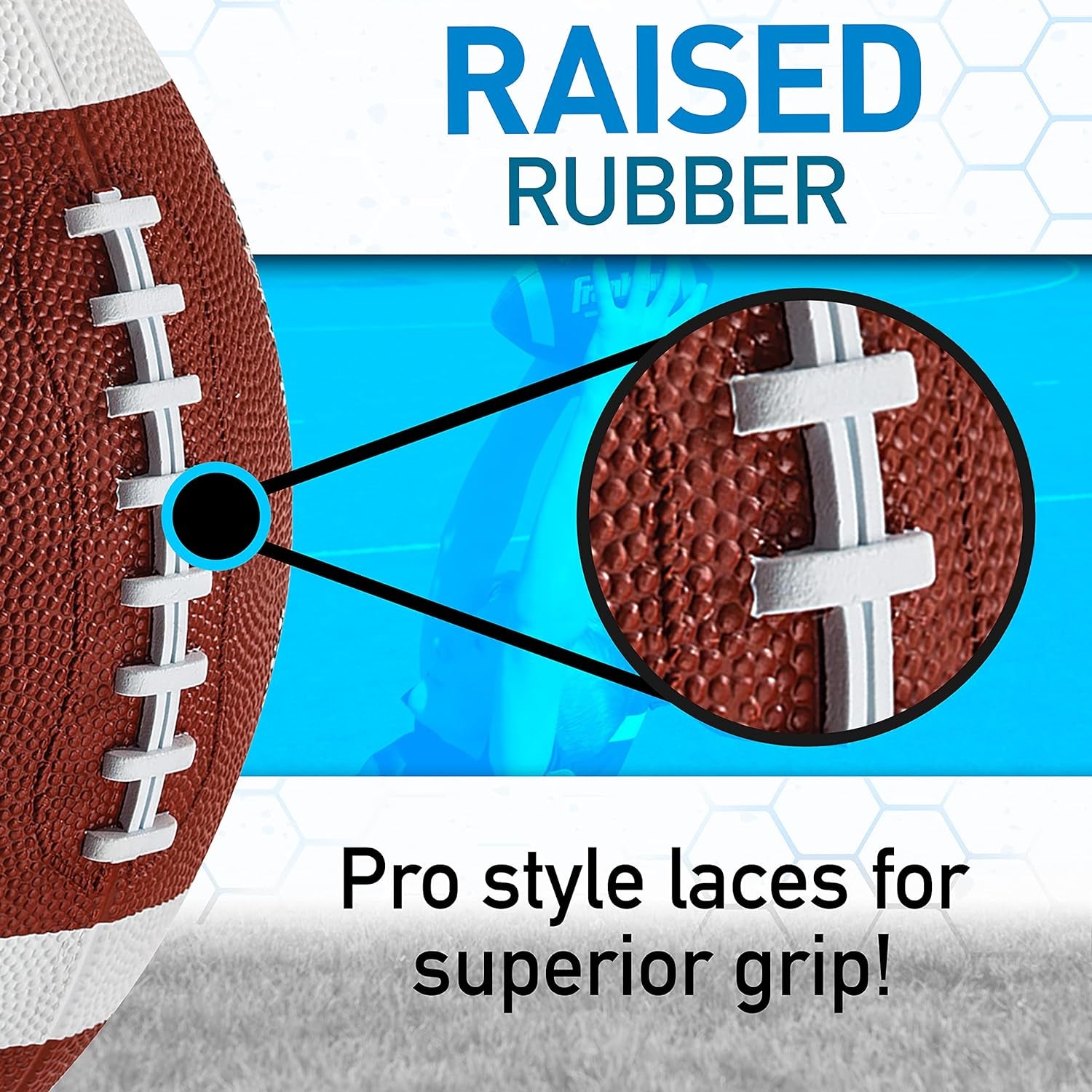 Kids Junior Football - Grip-Rite 100 Youth Junior Size Rubber Footballs - Peewee Kids Durable Outdoor Rubber Footballs - Single Footballs + 6 Football Bulk Packs Available