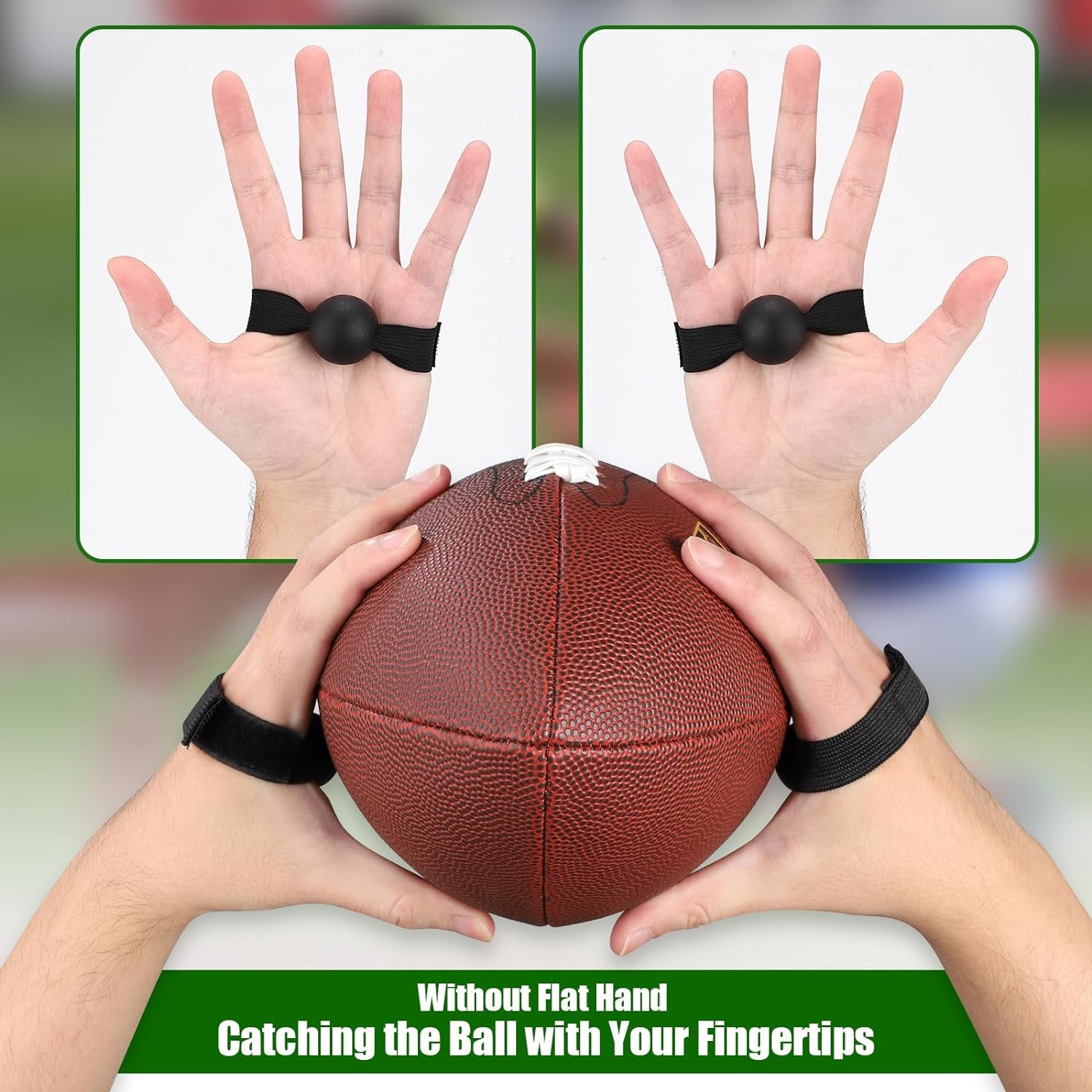 4PCS American Football Catching Trainer Band, Non-Slip Rugby Football Receiving Training Aid, Football Receiving Training, Volleyball Catching Training Hand Strap Practice Fingertip