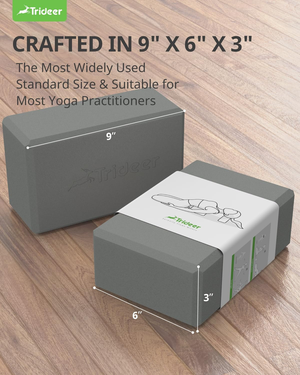 Yoga Blocks, Yoga Blocks 2 Pack, Premium EVA Foam Blocks with Free Guide, Supportive, Lightweight & Odor Resistant, Yoga Essentials 9"X6"X3"