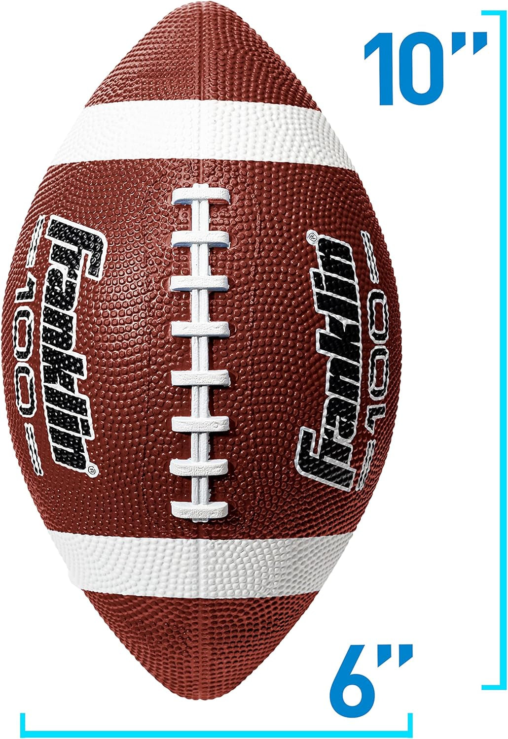 Kids Junior Football - Grip-Rite 100 Youth Junior Size Rubber Footballs - Peewee Kids Durable Outdoor Rubber Footballs - Single Footballs + 6 Football Bulk Packs Available